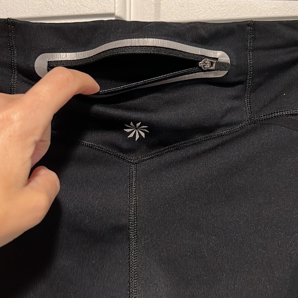 Athleta Stride Reflective Capri/Crop Legging Black Size Medium - Picture 8 of 13